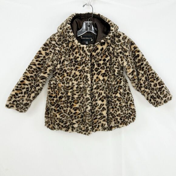 Rothschild Girl’s Leopard Print Faux Fur Jacket Coat, Size M 5/6 - Picture 1 of 16